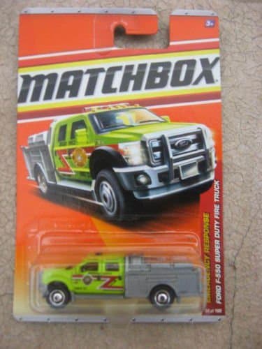Matchbox 2011 Emergency Response 50 of 100 Ford F-550 Super Duty Fire Truck (Green/Gray) - Image 1