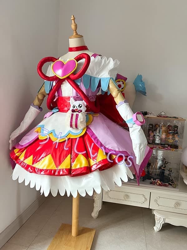 [2200] Delicious Party Pretty Cure "Cure Spicy Yui Kazumi / Cure Precious Role Cosplay Costume + Wig "Shoes Sold Separately" thumbnail 3