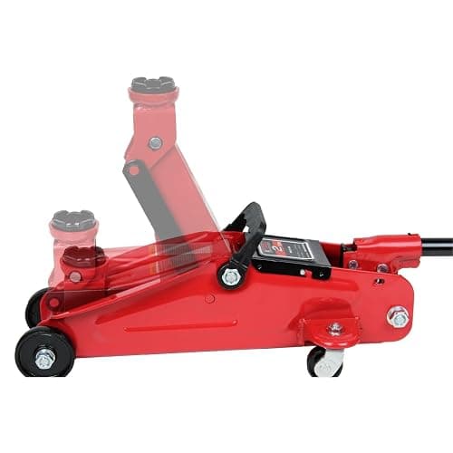K Tool International 63097A 2 Ton Automotive Trolley Floor Jack with Jack Stands for Garages, Repair Shops, and DIY, 4,000 lbs. Capacity, Hydraulic Lifting Range 5-1/8" to 13", Heavy Duty Steel, Red thumbnail 2