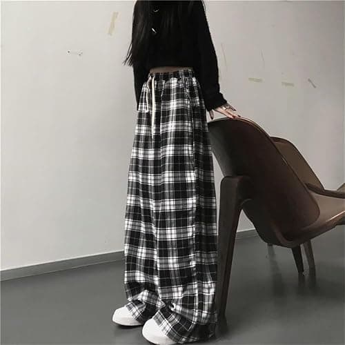 Woman Casual Plaid Y2K Baggy Pants - Goth Grunge Clothes Pajamas Streetwear thumbnail 3