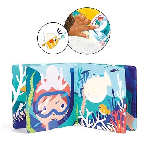 Ludi - Livre De Bain Magique - 12 Animaux Marins Et Coraux - À Décourvrir Au Contact De l'eau - Dès 10 Mois - Découverte, Motricité Fine Et Réflexion - Thème Marin thumbnail 7