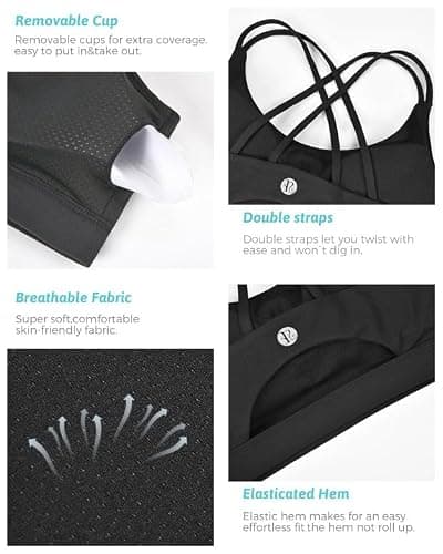 RUNNING GIRL Sports Bras for Women,Padded Sports Bra Tank Top Sexy Crisscross Back High Impact Longline Workout Yoga Bra thumbnail 5
