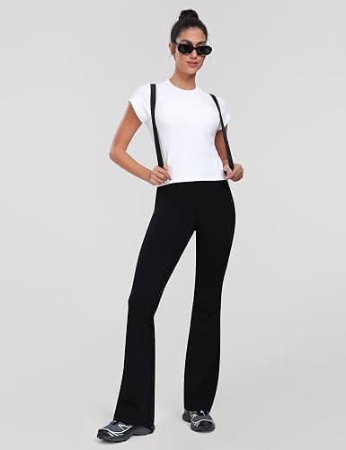 HeyNuts Harmony Flare Leggings 29"/30.5"/32.5"/34.5", High Waisted Tummy Control Wide Leg Bootcut Yoga Pants Lounge Soft thumbnail 3