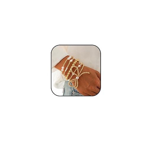 NIQIPOK Gold Bow Bracelet for Women Gold Beaded Bracelet Pearl Bead Bracelet Stackable Stretch Bead Ball Bracelet Gold Statement Jewelry Accessories thumbnail 2