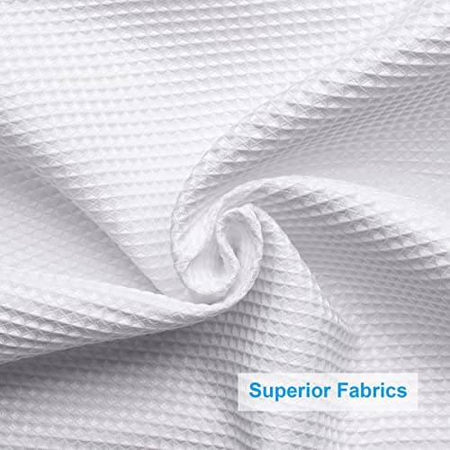 AmazerBath Extra Long Shower Curtains 84 Inches Tall, Waffle Shower Curtain White Heavy Duty, Extra Tall Shower Curtain Fabric, Hotel Quality Bathroom Shower Curtains, 72x84 Inches thumbnail 5