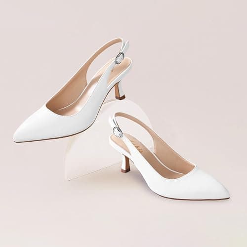 Ankis Women's Slingback Kitten Heels Closed Pointed Toe Pumps Dress Shoes Party Wedding Casual 2.5inch thumbnail 5