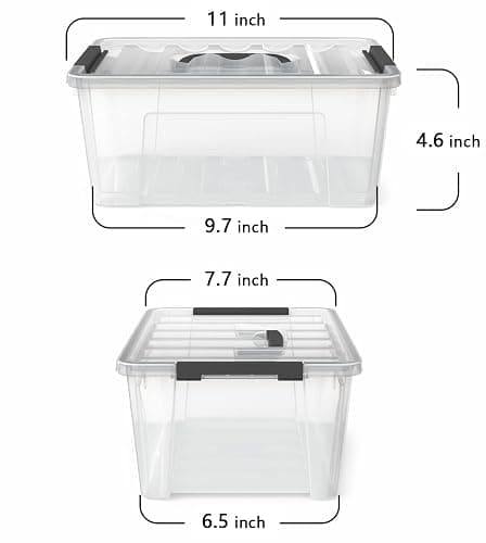 WYT Clear Storage Latch Bins, 6-Pack Storage Organizer Box with Handle and Lids, 5-Litre thumbnail 3