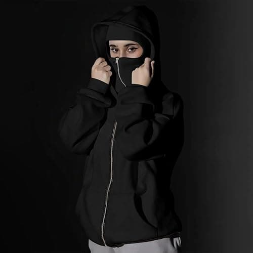 Ewleguzka Cagoule à capuche zippée pour femme - Veste polaire à fermeture éclair intégrale - Sweat à capuche surdimensionné décontracté pour l'automne et l'hiver avec poches thumbnail 2