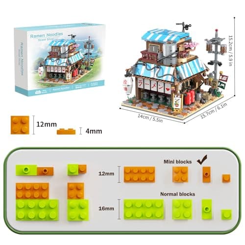 RAVAYO Japanese Ramen Shop Building Blocks Set - Mini Brick Simulation Architecture Construction Toy Ideal Gift Choice for Adult Teen 14+ thumbnail 9