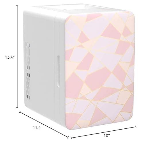Cooluli 10L Mini Fridge for Bedroom - Car, Office Desk & Dorm Room 12v Portable Cooler Warmer Food, Drinks, Skincare, Beauty Makeup AC/DC Small Refrigerator with Glass Front, Fractal Pink thumbnail 3