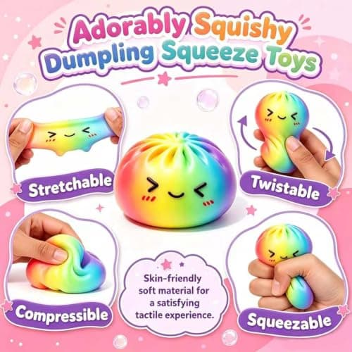 Big Rainbow Dumpling Squishy Mystery Box, Squishies Dumplings Soft Squeeze Desk Toy, Giant Jumbo Squishy Toys for Stress Relief Gifts Party Favors for Adults thumbnail 4