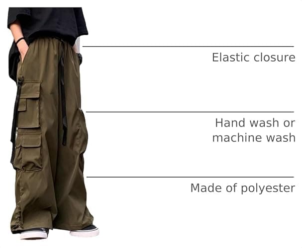 Linsennia Women Joggers Goth Y2K Baggy Loose Pants Outdoor Cargo Pants Punk Streetwear thumbnail 4