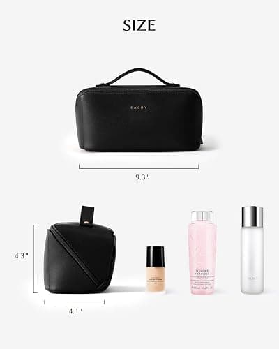 EACHY Travel Makeup Bag,Large Capacity Cosmetic Bags for Women,Waterproof Portable Pouch Open Flat Toiletry Bag Pattern Makeup Bag thumbnail 6