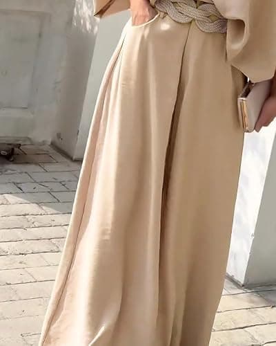 CHICME Women Summer 2 Piece Outfits Off Shoulder Top Flowy Wide Leg Pants Set Vacation Travel Airport Outfits thumbnail 8