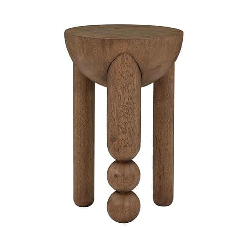 Tov Furniture Morse Cognac Brown Wood Round Accent Table - Cognac Brown thumbnail 6