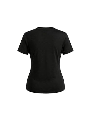 WDIRARA Women's Plus Size Goth Cutout Lace Patchwork T Shirt | Y2k, Ripped, Short Sleeve thumbnail 3