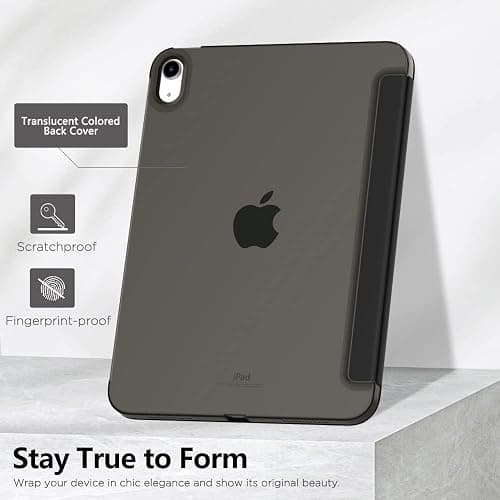 MoKo for iPad (A16) 11th Generation Case 11 Inch 2025, iPad 10th Generation Case 10.9 Inch 2022, Slim Stand Hard PC Translucent Back Shell Smart Cover, Support Touch ID, Auto Wake/Sleep, Black thumbnail 6