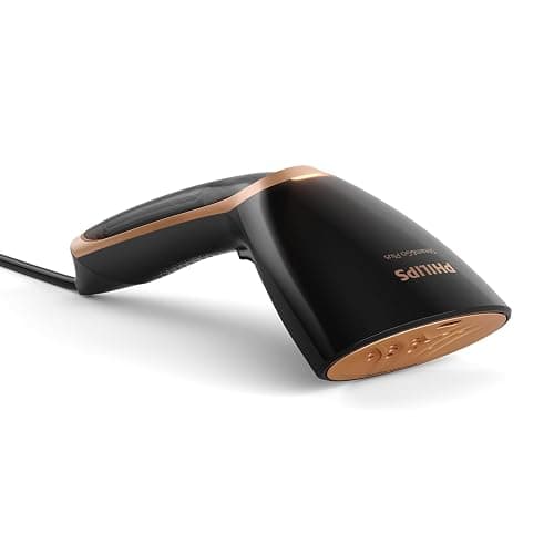 Philips Steam&Go Plus Handheld Clothes Steamer, Vertical and Horizontal Garment Steamer, No Ironing Board Needed, 0.07 Litre, 1300 W, Black/Copper, GC362/86 thumbnail 3