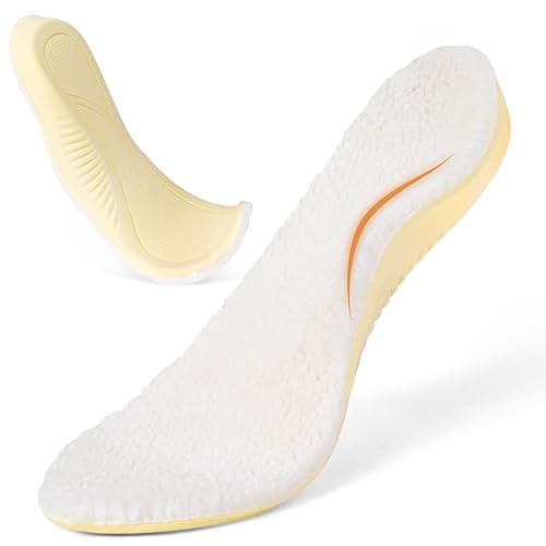Sheepskin Insoles Women Men Wool Insoles with Arch Support, Fleece Boot Inserts Replacement for UGG Slippers W10 - Image 1