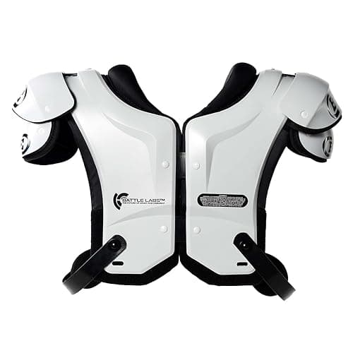 Battle Sports Defender Football Shoulder Pads – The Lightest, Most Protective in Its Class – Aerospace Grade Materials, Ventilated Design, Removable Sternum Plate, Foam Neck Roll thumbnail 4