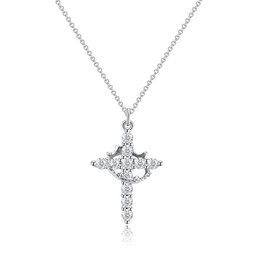 Robaice Upgraded Crown Cross Necklace for Women, 14K Gold Plated Crown Cross Pendant Necklace, Non-Tarnish Faith Jewelry for Women, Christian Religious Gifts for Her thumbnail 8