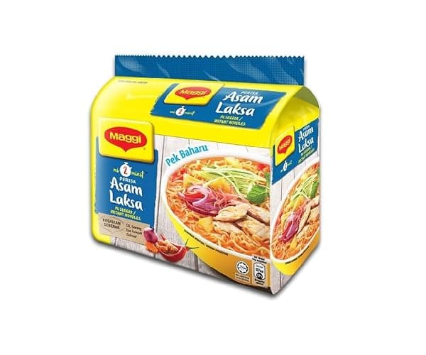 Meggi Asam Laksa Instant Noodles - Authentic Malaysian Flavor, Top Instant Noodle Choice (5 Packs x 78g) - Image 1