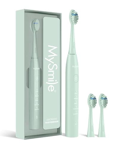 MySmile DY156 Electric Toothbrush for Adults, Rechargeable Sonic Battery Toothbrush Portable with 3 Brush Heads, 2 Mins 5 Modes Smart Timer, 45000VPM, One Charge for 60 Days - Green - Image 1