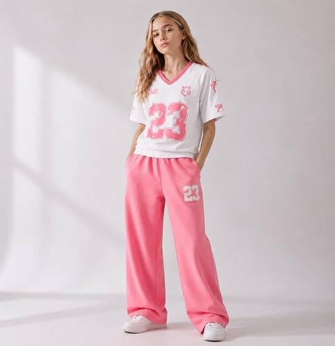 Azmxynol Tween Girls Clothes Short Sleeve Graphic T-Shirt Top + Sweatpant 2 Piece Outfit Set, Size 7-15Years thumbnail 3