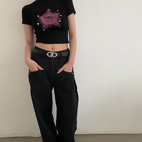 TYHOTULY Y2k Belt Star Metal Buckle Vintage Gothic Punk Rock Emo Grunge Accessories Western Chunky Belts Trendy Y2k Clothes thumbnail 4