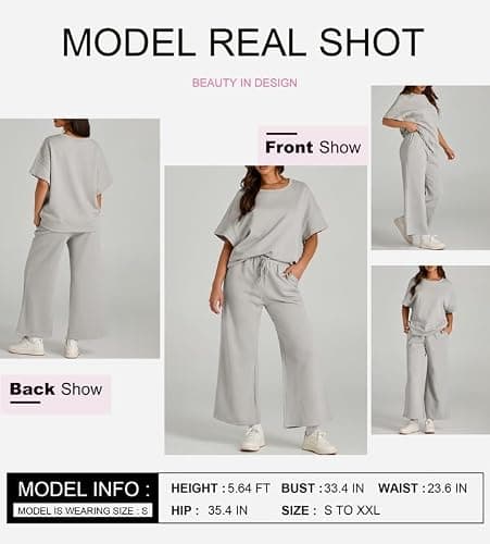 SHEWIN Women Two Piece Sets Business Casual Work Vacation Airport Outfits 2026 thumbnail 5