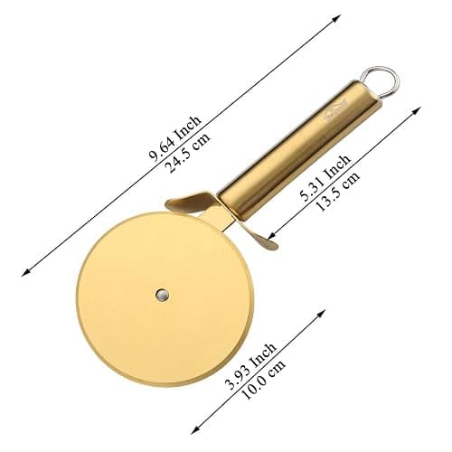 Berglander Pizza Wheel, Gold Titanium Plating Stainless Steel Pizza Cutter, Super Sharp Pizza Slicer With Titanium Gold Plating, Pastry Cutter, Easy to Clean And Stored thumbnail 3