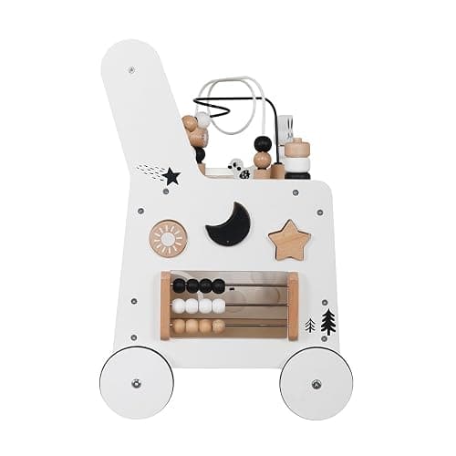 Touch Us Wooden Baby Walker - 5in1 Montessori Activity Cubes, Baby Push Walker for Toddler, 1+ Year Old Boy Girl | Sorting & Stacking Toys, Bead Mazes & Counting Toys thumbnail 6