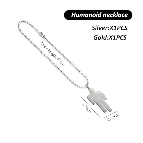 DUINIU 2 Pieces of Little People Necklaces, Stainless Steel Couple Pendant Necklaces, Chain Length of 60cm, Suitable for Valentine's Day, Christmas and Birthday Gifts Steel, Gold. thumbnail 2