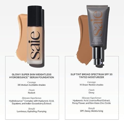 Saie Slip Tint Tinted Moisturizer with SPF 35 - Light Coverage, Glowy Skin Tint & Mineral Sunscreen for Face with Hydrating Hyaluronic Acid - Summer Makeup Essential - Shade Nine (1.35 oz) thumbnail 9