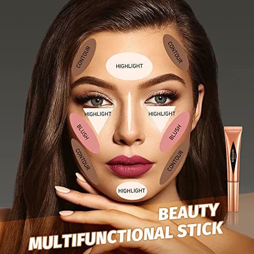 Liquid Blush Beauty Wand, Liquid Blush, Blush stick, Liquid Blush for Cheeks, Contour Beauty Wand, Natural Smooth Creamy Highlight Matte Liquid Blush Stick with Soft Cushion Applicator (Contour Stick#1) - Contour Stick#1 - 1 Fl Oz (Pack of 1) thumbnail 4