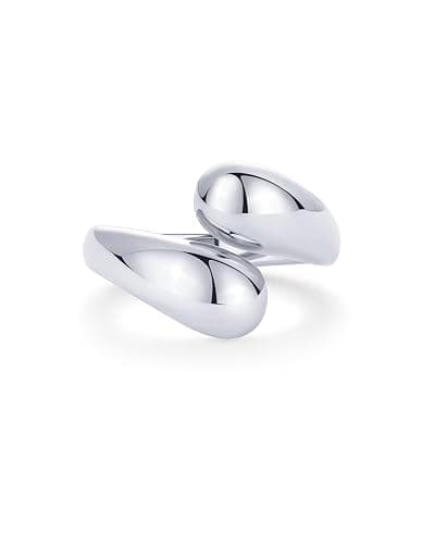 PAVOI 14K Gold Plated Chunky Open Twist Stackable Rings for Women | Bold Crossover Statement Ring Band thumbnail 3