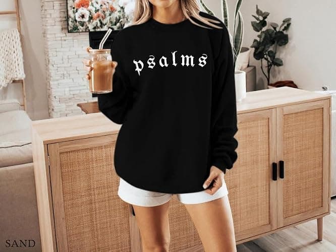 Christian Sweatshirts for Women: Jesus Faith Sweatshirt Faith Over Fear Hoodie Bible Verse Shirts Jesus Pullover thumbnail 4