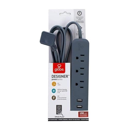 Globe Electric - 78257 Designer Series Power Strip, Rose 3 Outlet thumbnail 6