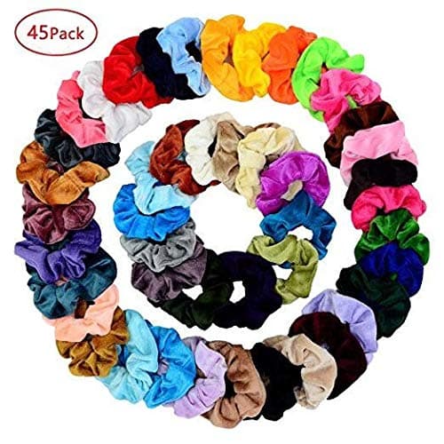 Chloven 45 Pcs Hair Scrunchies Velvet Elastics Hair Bands Scrunchy Hair Ties Ropes Scrunchie for Women Girls Hair Accessories - Great Gift for Holiday Seasons thumbnail 2