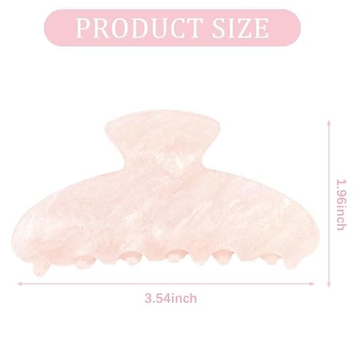 2 Pack Hair Claw Clips for Women, Acrylic Claw Clips for Thick Hair Non-slip Clip for Hair, Large Claws Hair Accessories for Women (Pink & Black) thumbnail 2