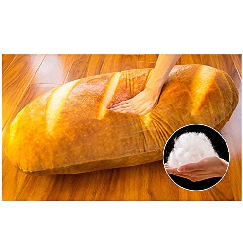 Levenkeness 3D Simulation Bread Plush Pillow,Soft Butter Toast Bread Food Pillow Lumbar Back Cushion Stuffed Toy for Home Decor 39.3" thumbnail 3