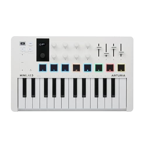 Arturia MiniLab 3 - Universal MIDI Controller for Music Production, with All-in-One Software Package - 25 Keys, 8 Multi-Color Pads - White thumbnail 2