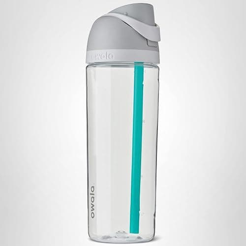 Owala FreeSip Clear Tritan Plastic Water Bottle with Straw, BPA-Free Sports Water Bottle, Great for Travel, 25 Oz, Shy Marshmallow thumbnail 7