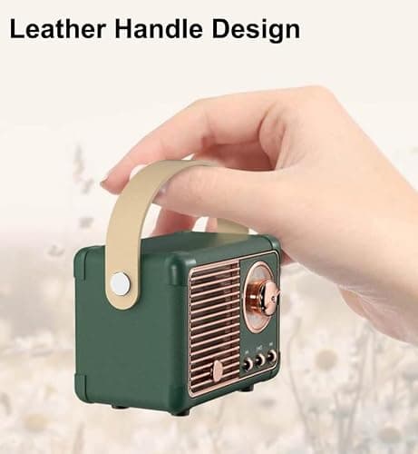 Baolira Retro Bluetooth Speaker, Portable Wireless Speaker with Crystal Clear Stereo Sound, Retro Decor for Bedroom Office Kitchen, Birthday Gifts Ideas for Women Men Teens (Green) thumbnail 7