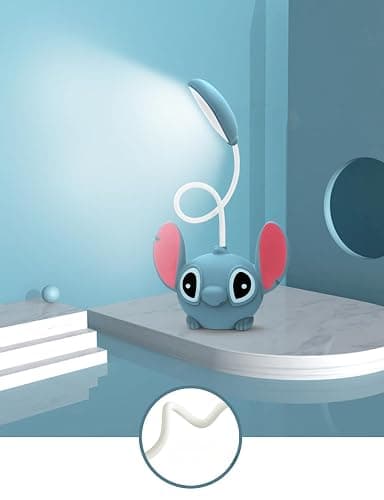 Stitch Children's Desk Lamp Study Lamp with Pencil Sharpener Night Light Cartoon Design Rechargeable Dimmable LED Reading Lamp for Children. (Pink) thumbnail 2