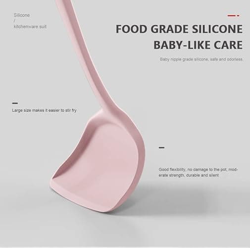 Silicone Cooking Utensils Set - 446°F Heat Resistant Kitchen Utensils,Turner Tongs,Spatula,Spoon,Brush,Whisk,Kitchen Utensil Gadgets Tools Set for Nonstick Cookware,Dishwasher Safe BPA Free(Pink) - Pink thumbnail 4