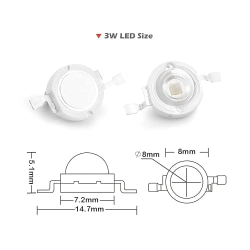 10 pcs High Power Led Chip 3W Purple Ultraviolet (UV 395nm / 400mA - 500mA / DC 3V - 3.4V / 3 Watt) SMD COB Light Emitter Components Diode 3 W Ultra Violet Bulb Lamp Beads DIY Lighting thumbnail 2