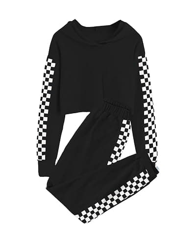 Meikulo Kids 2 Piece Outfits Girls Crop Tops Hoodies Long Sleeve Fashion Sweatshirts and Sweatpants - Image 1