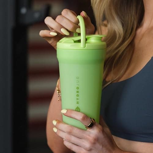 Hydrojug 20 oz Noiseless Shaker Bottle – 100% Leakproof Shaker Cup for Protein Mixes, Pre-Workout & Supplement Shakes – Durable, Easy Clean Design, Honeydew thumbnail 2