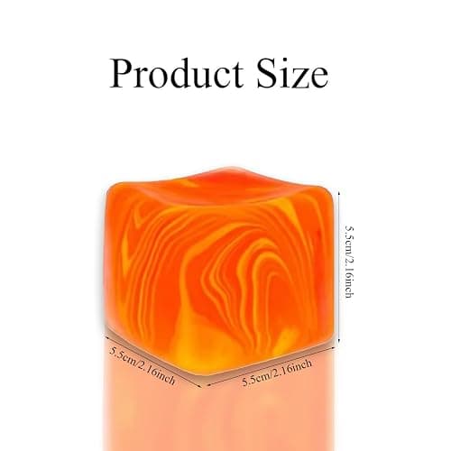 Squishies Stress Cube,Fidget Toys Squeeze Stress Cube for Adults,Ice Squish Cube Sugar Balls,Sensory Ice Square Shape Squishies Cube Sugar Balls for Stress Relief (Orange) thumbnail 2